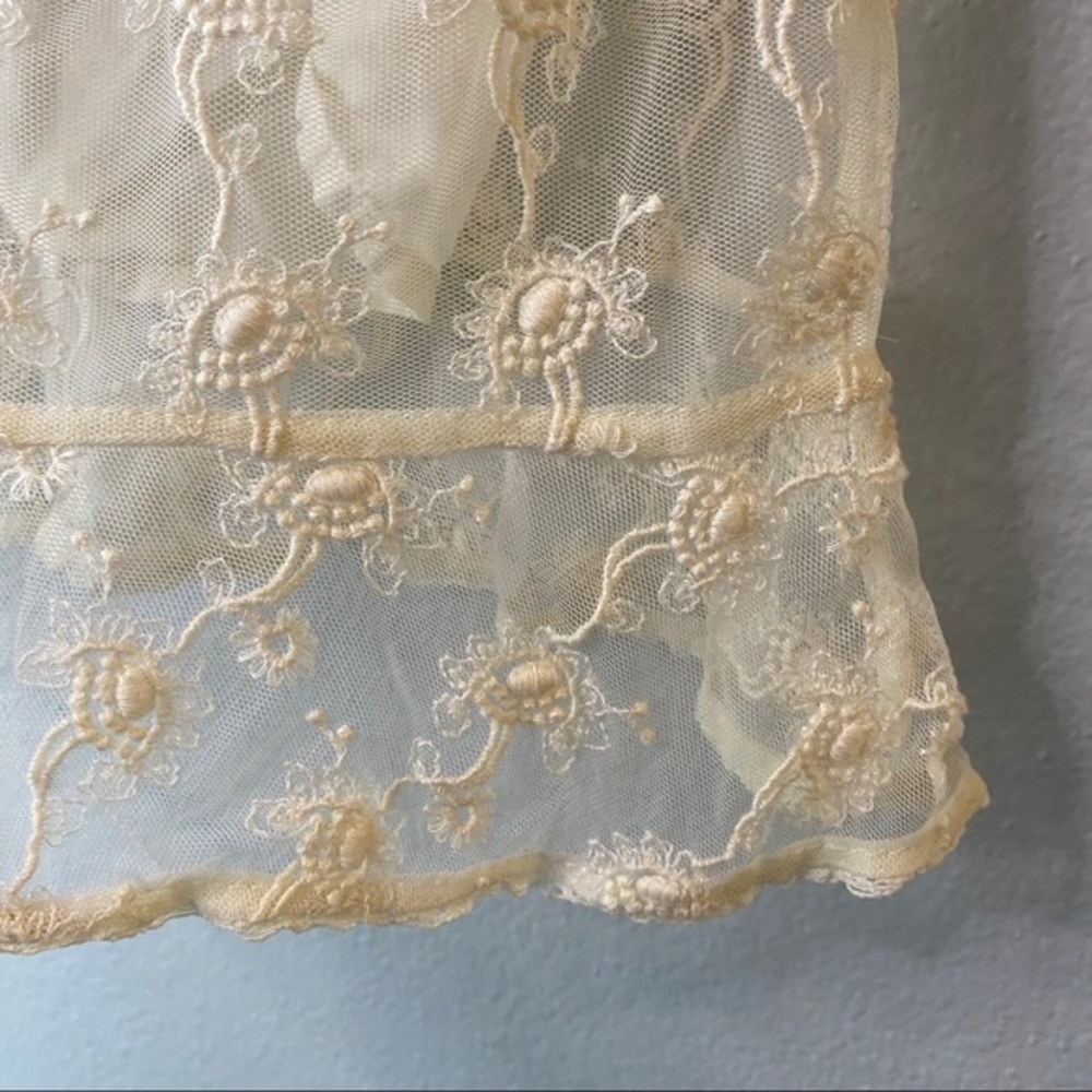 All Saints Sheer Lace Top Lula Nisha Top cream color size 4 - Picture 6 of 12